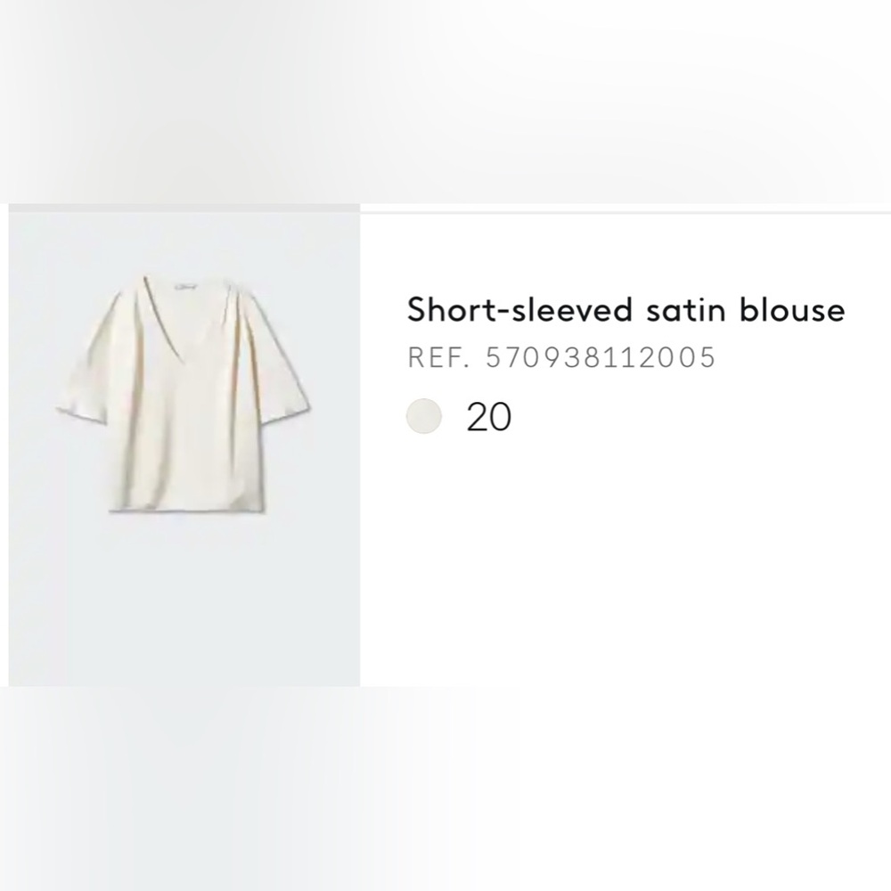 MANGO short sleeve satin blouse
